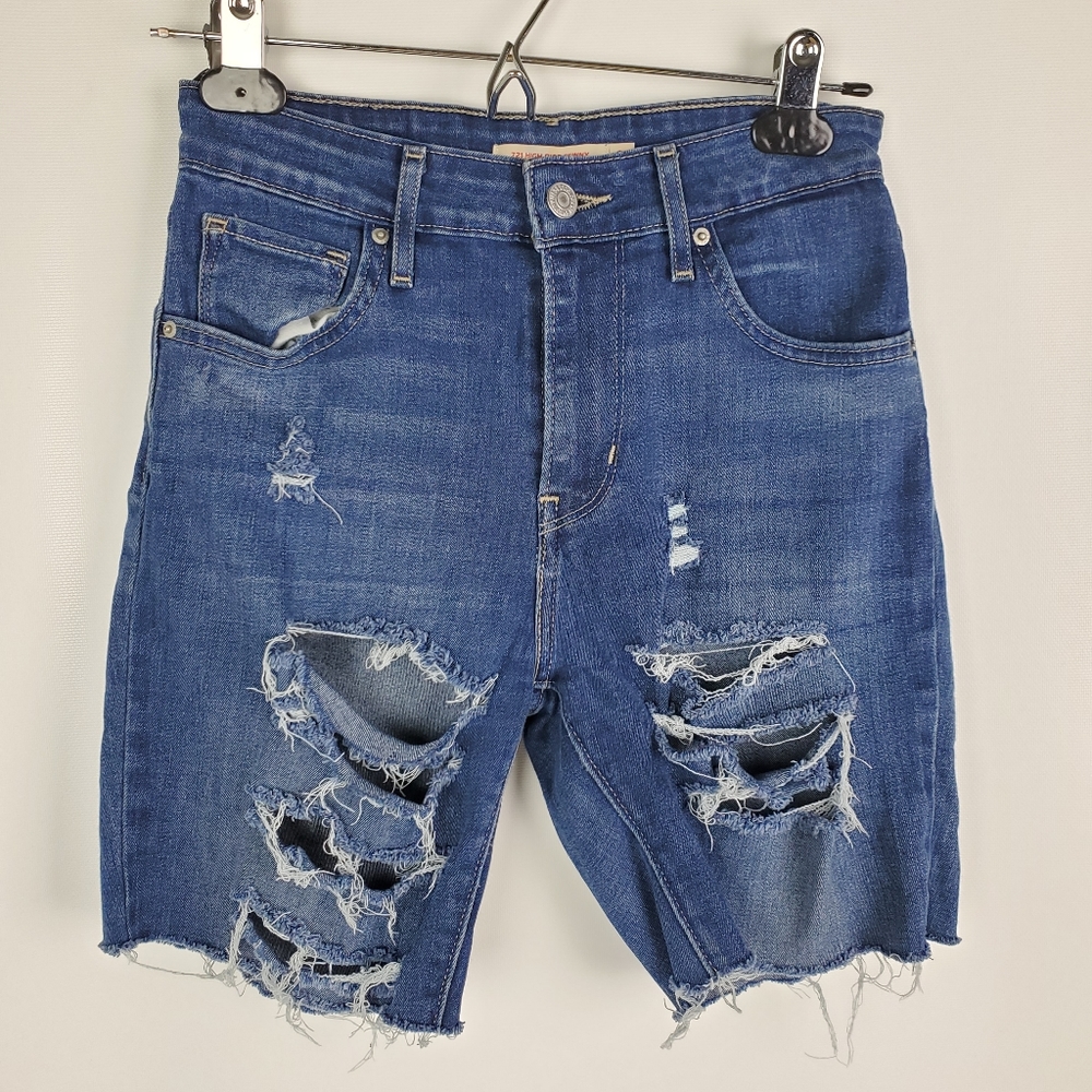 Levi's Destroyed Denim Cutoffs Jeans Shorts Sz W26